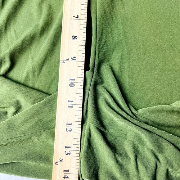 Susan Graver Sz 3XT Tall Plus Liquid Knit Pull On Wide Leg Pants Green - Picture 10 of 10